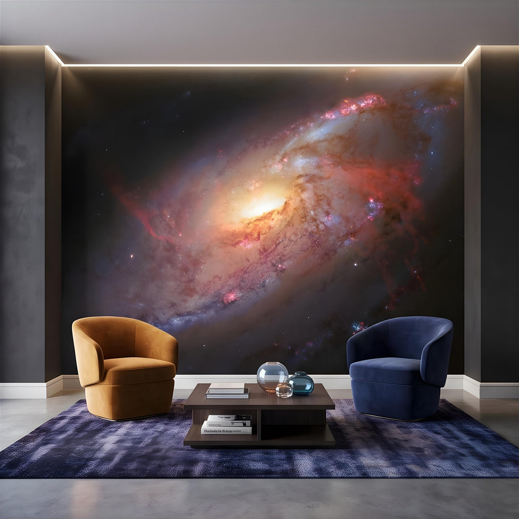 Spiral Galaxy Peel and Stick Wall Mural, Deep Space Nebula, Cosmic Universe Stars Celestial Astronomy Wallpaper