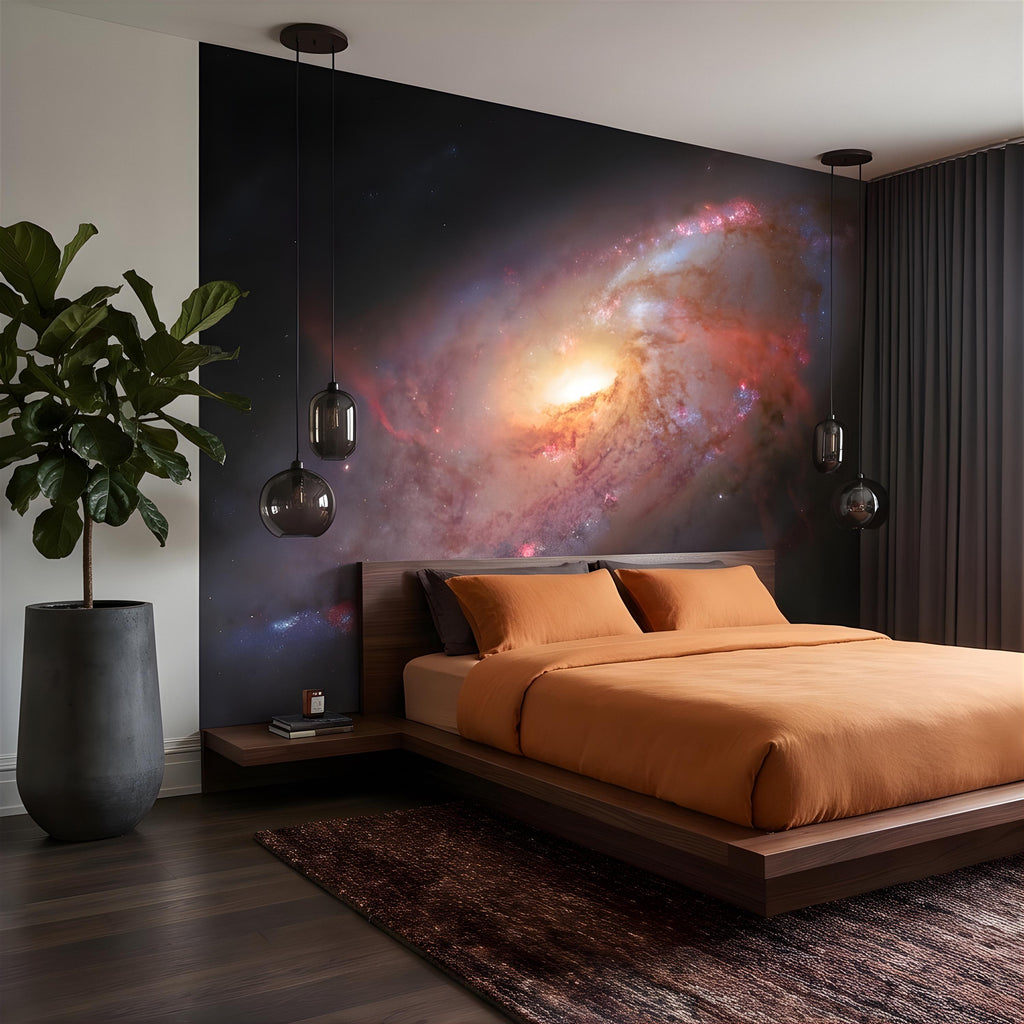 Spiral Galaxy Peel and Stick Wall Mural, Deep Space Nebula, Cosmic Universe Stars Celestial Astronomy Wallpaper