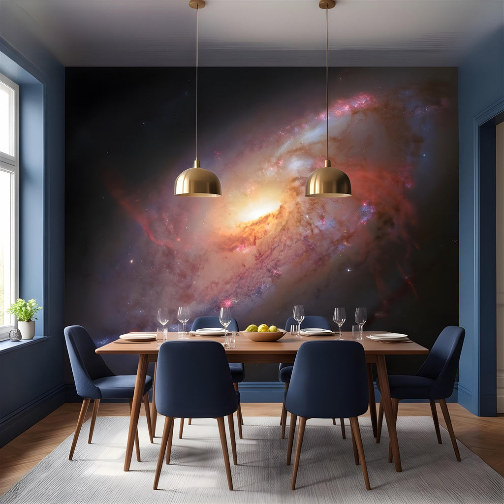 Spiral Galaxy Peel and Stick Wall Mural, Deep Space Nebula, Cosmic Universe Stars Celestial Astronomy Wallpaper