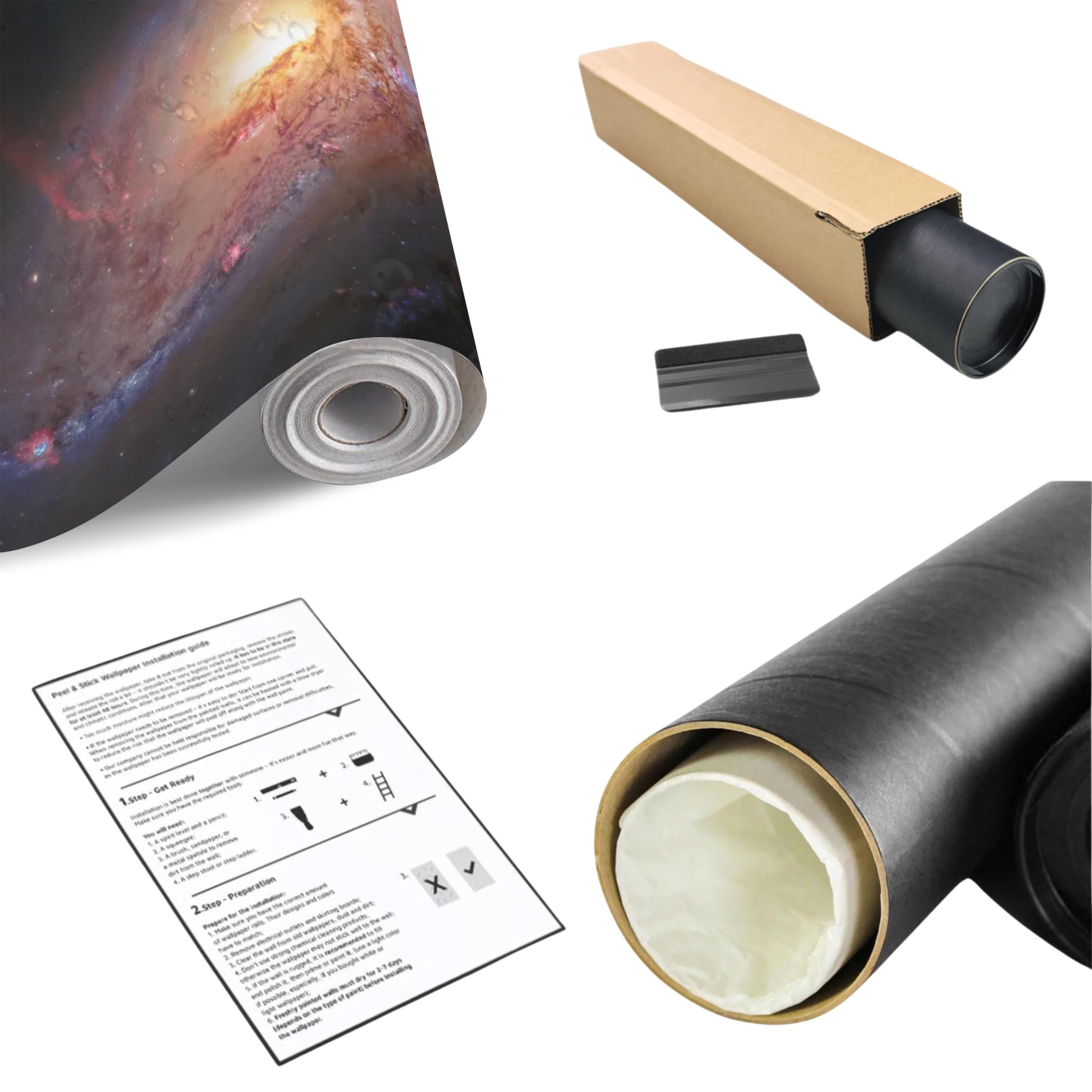 Spiral Galaxy Peel and Stick Wall Mural, Deep Space Nebula, Cosmic Universe Stars Celestial Astronomy Wallpaper