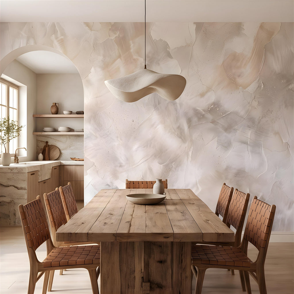 Lime Wash Peel and Stick Wall Mural, Roman Clay Plaster Texture, Soft Neutral Mineral Finish Luxury Textured Wallpaper