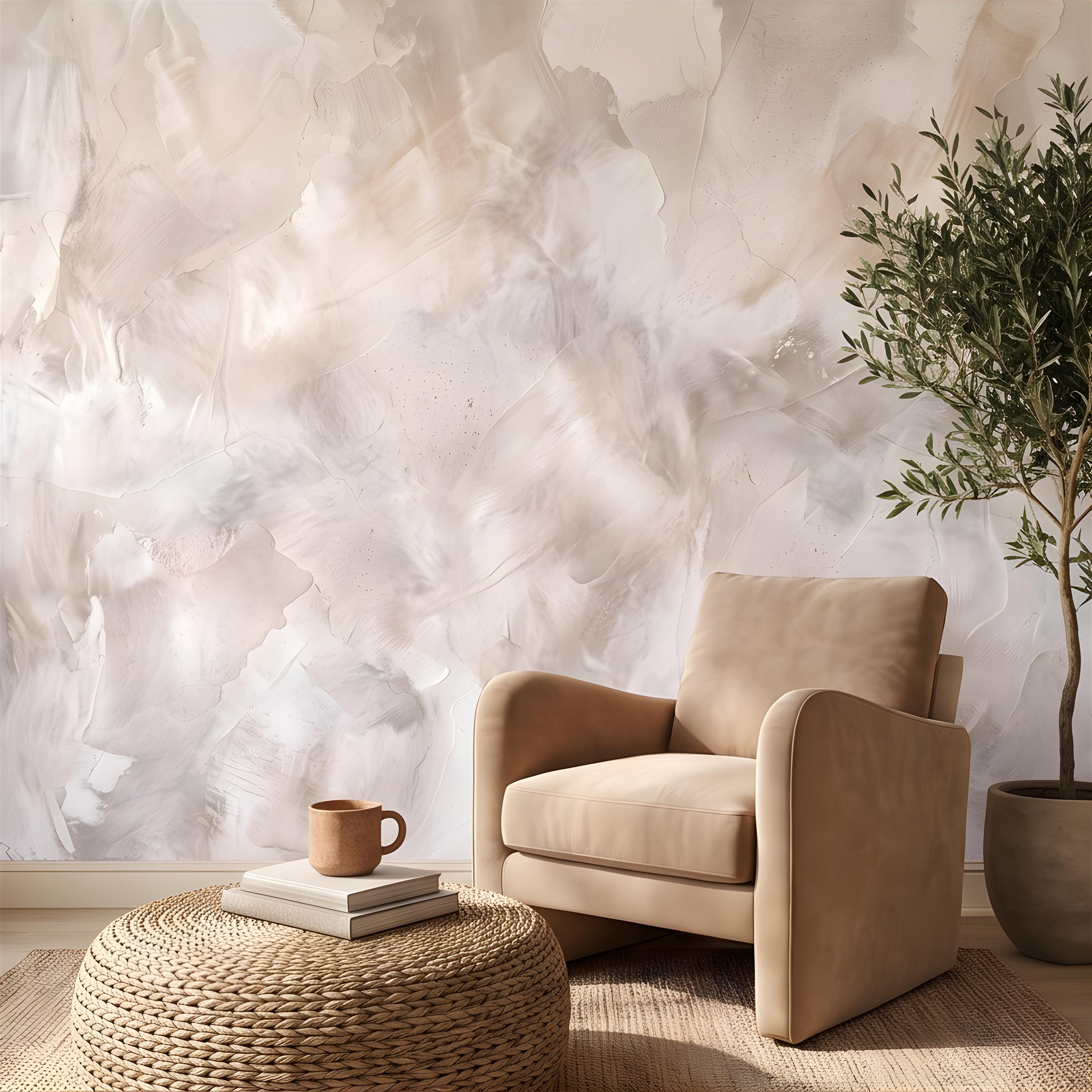 Lime Wash Peel and Stick Wall Mural, Roman Clay Plaster Texture, Soft Neutral Mineral Finish Luxury Textured Wallpaper