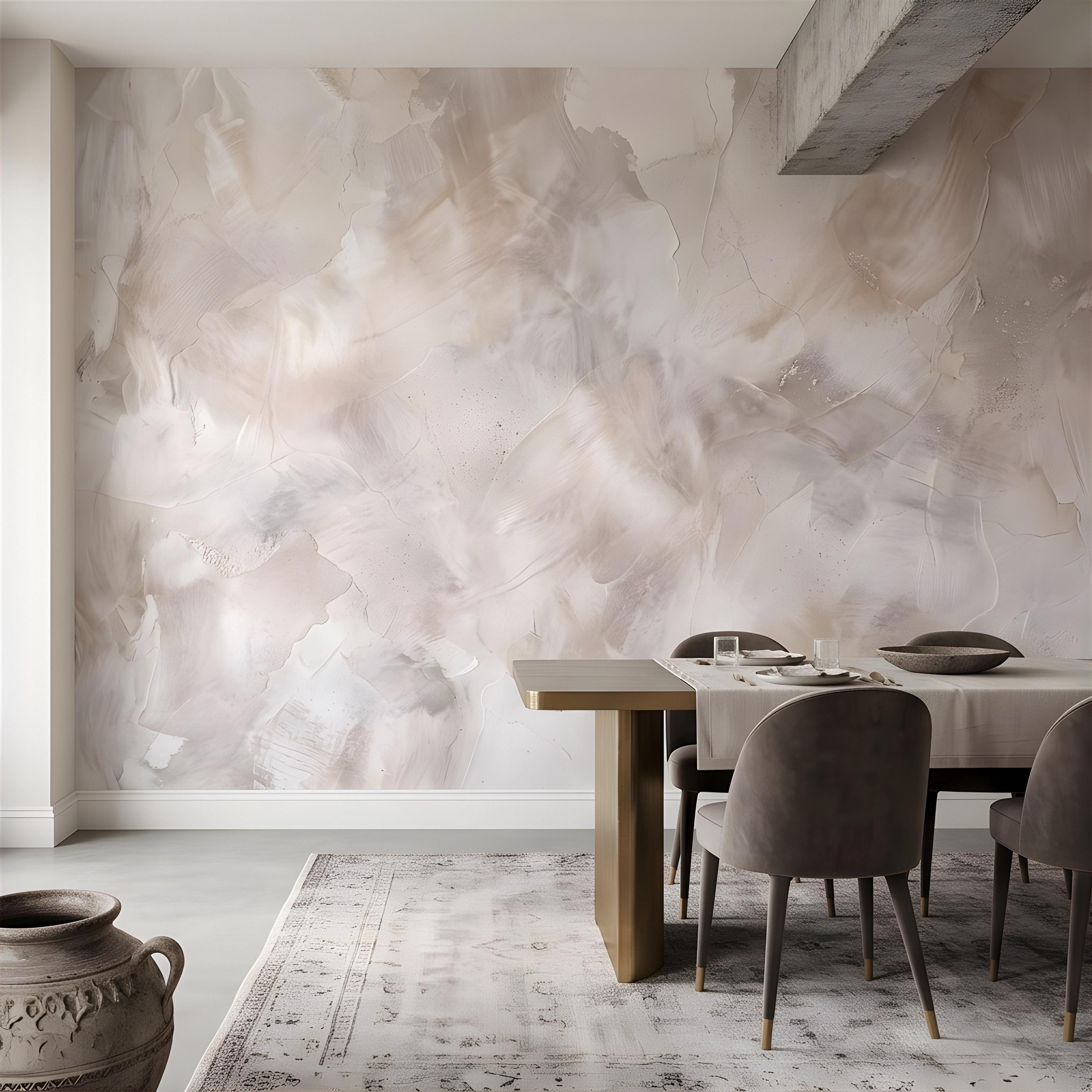 Lime Wash Peel and Stick Wall Mural, Roman Clay Plaster Texture, Soft Neutral Mineral Finish Luxury Textured Wallpaper
