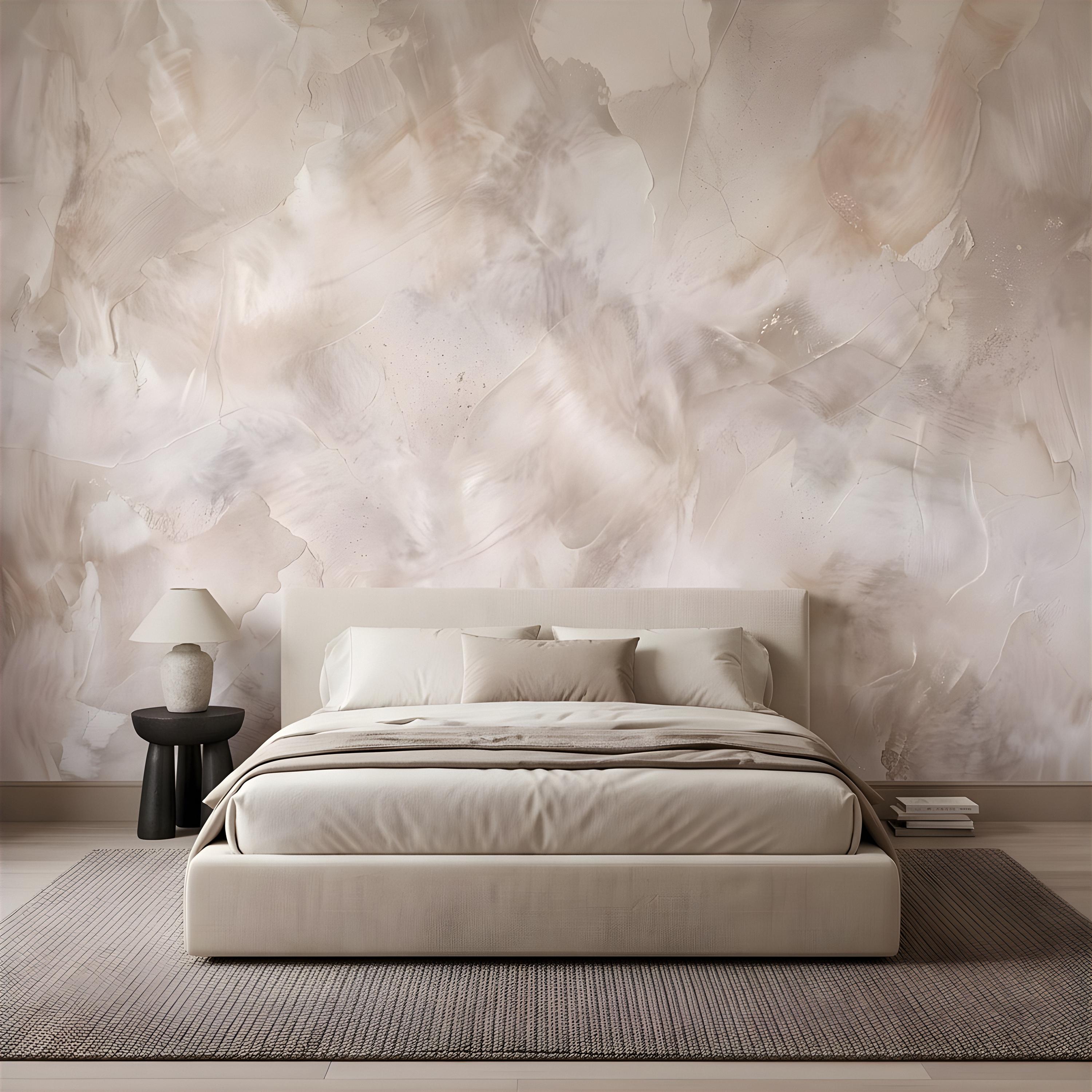 Lime Wash Peel and Stick Wall Mural, Roman Clay Plaster Texture, Soft Neutral Mineral Finish Luxury Textured Wallpaper