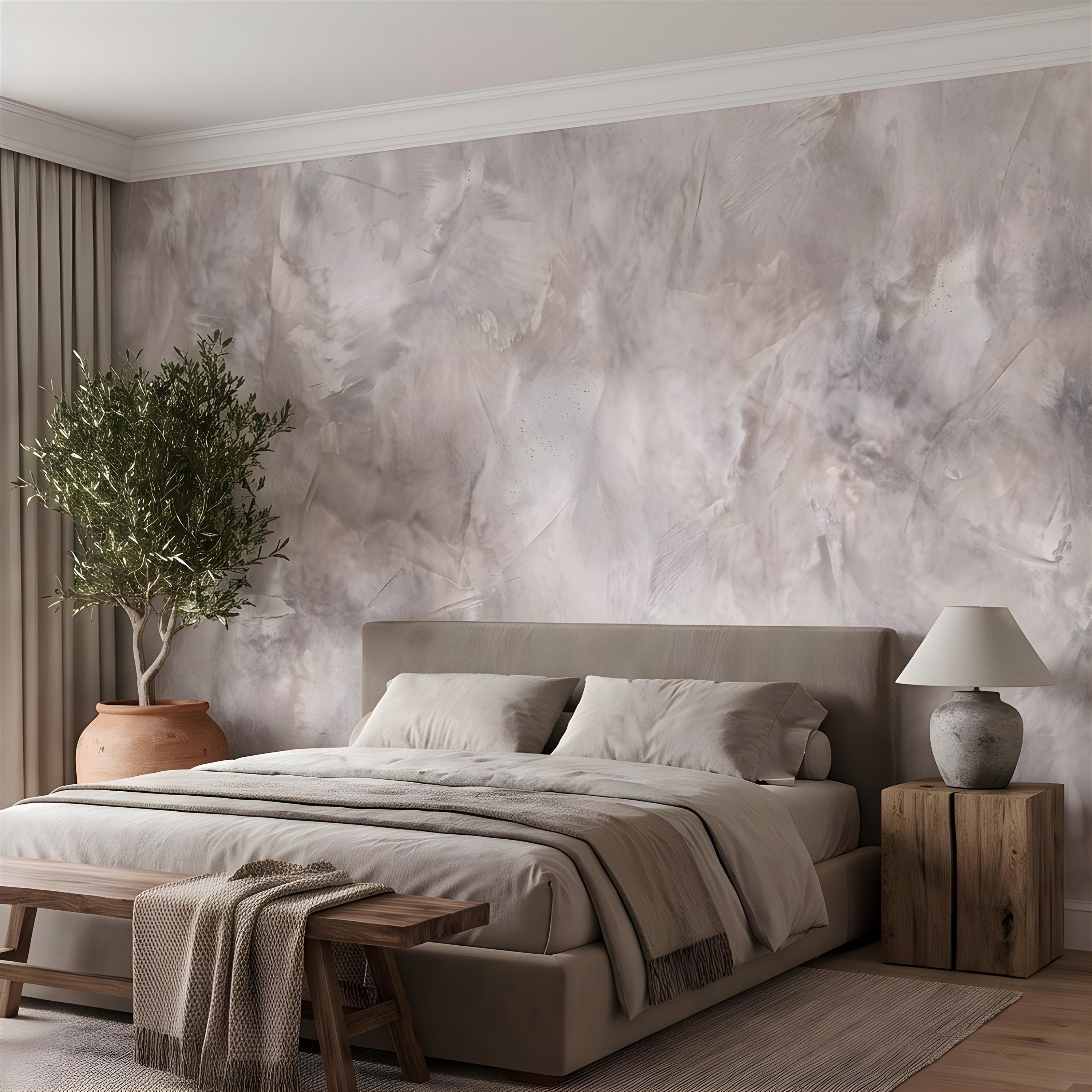 Concrete Microcement Peel and Stick Wall Mural, Raw Architectural Plaster Texture, Minimalist Cement Finish Contemporary Wallpaper