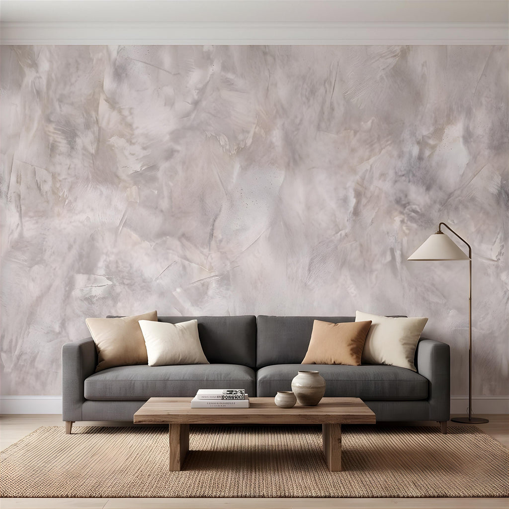 Concrete Microcement Peel and Stick Wall Mural, Raw Architectural Plaster Texture, Minimalist Cement Finish Contemporary Wallpaper