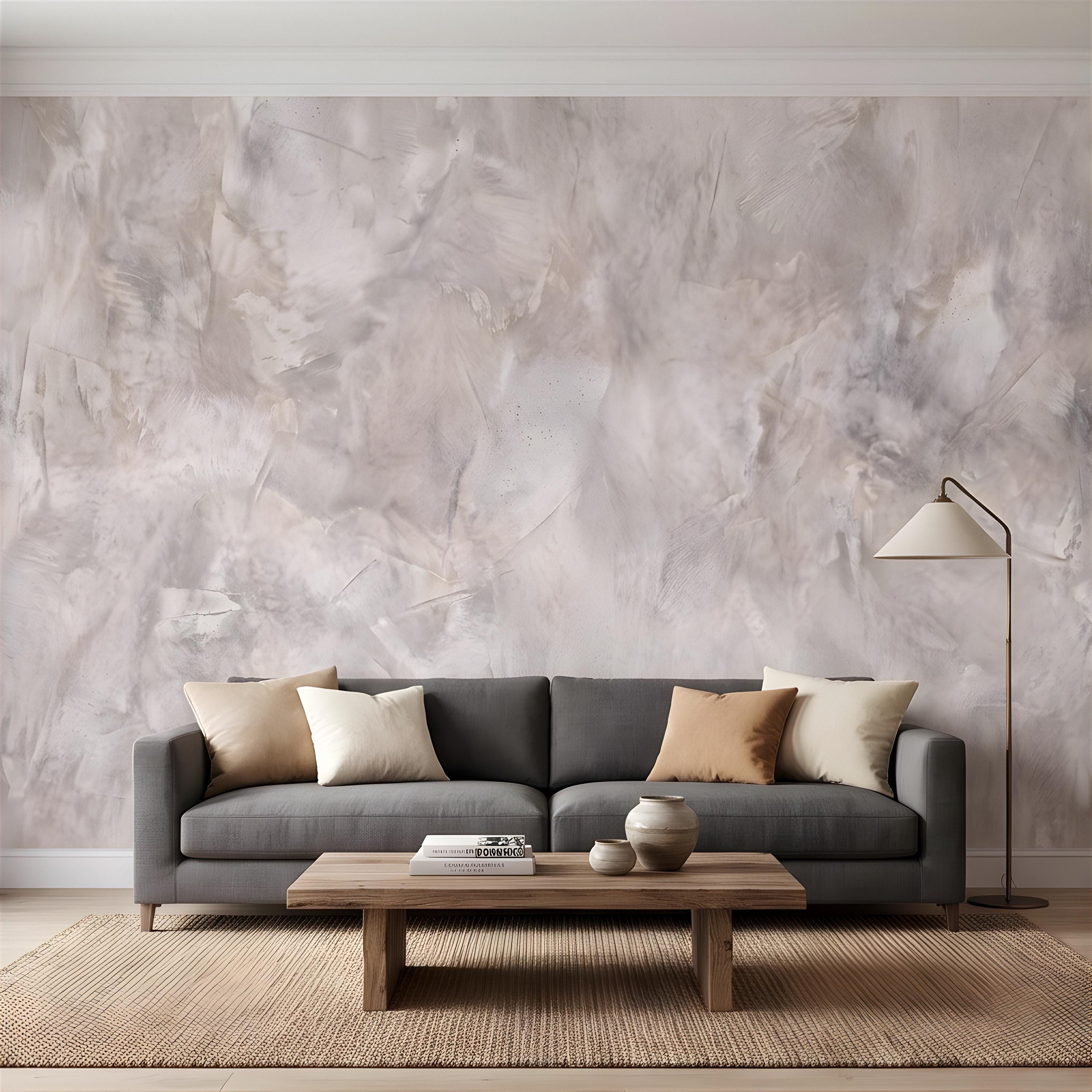 Concrete Microcement Peel and Stick Wall Mural, Raw Architectural Plaster Texture, Minimalist Cement Finish Contemporary Wallpaper