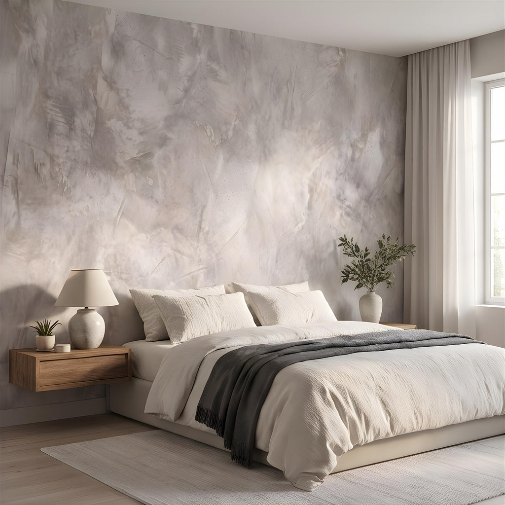 Concrete Microcement Peel and Stick Wall Mural, Raw Architectural Plaster Texture, Minimalist Cement Finish Contemporary Wallpaper