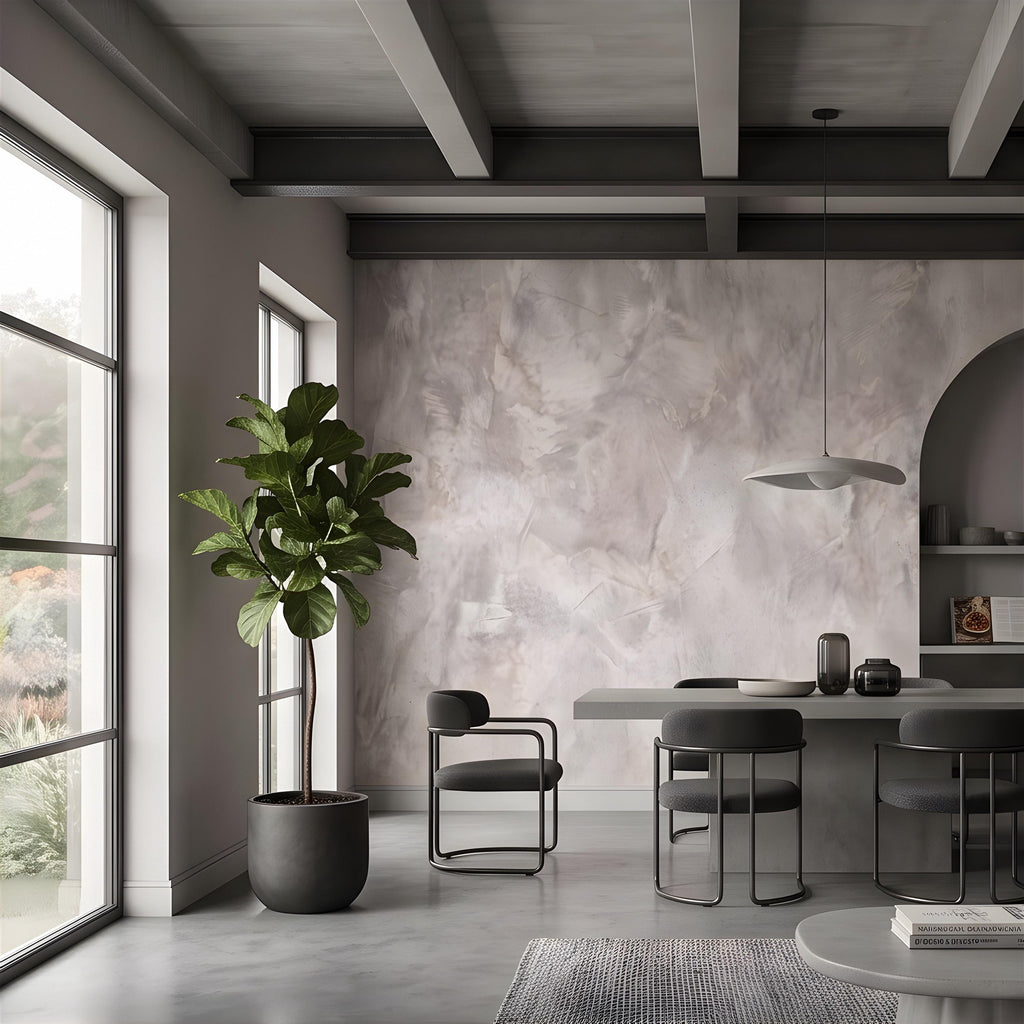 Concrete Microcement Peel and Stick Wall Mural, Raw Architectural Plaster Texture, Minimalist Cement Finish Contemporary Wallpaper