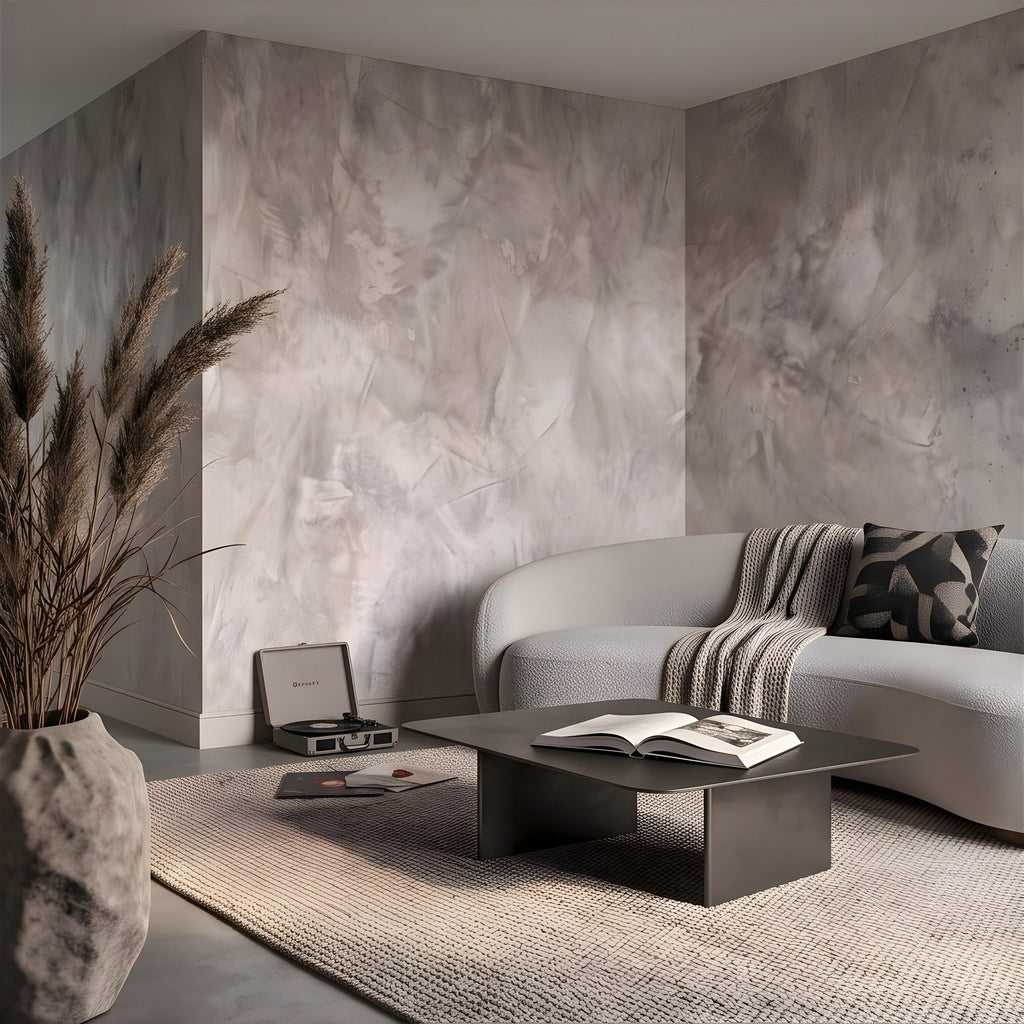 Concrete Microcement Peel and Stick Wall Mural, Raw Architectural Plaster Texture, Minimalist Cement Finish Contemporary Wallpaper