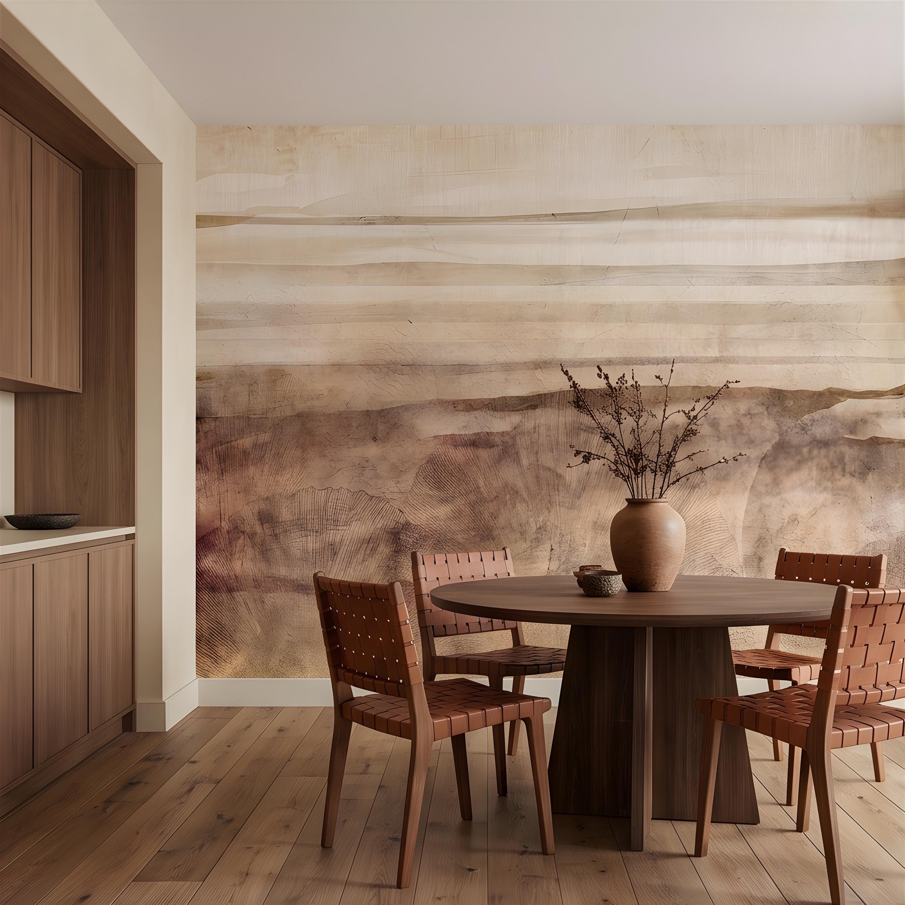 Petrified Wood Peel and Stick Wall Mural, Natural Fossil Grain Texture, Organic Earth Layer Pattern Rustic Mineral Wallpaper