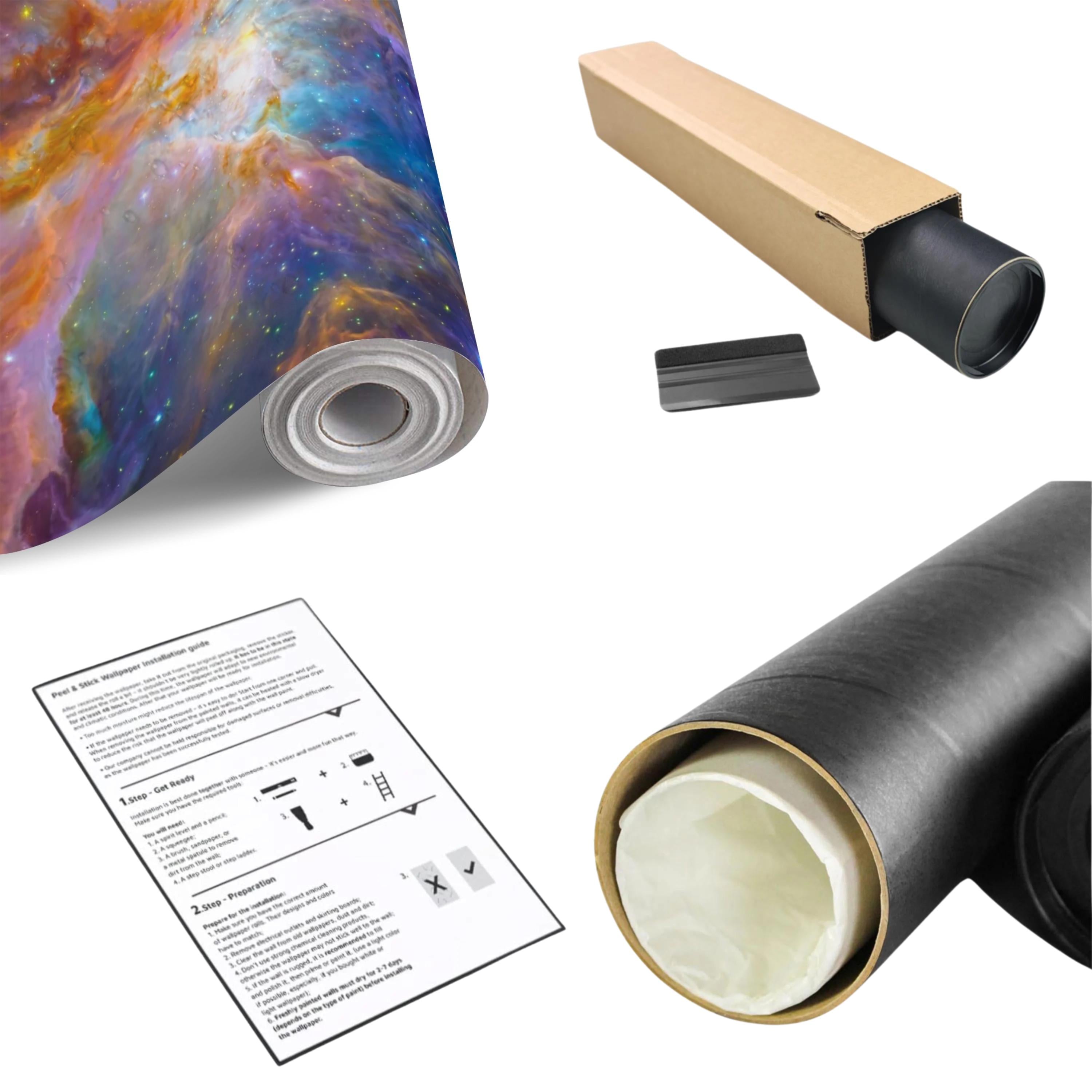 Cosmic Nebula Peel and Stick Wall Mural, Deep Space Galaxy Cloud Colorful Stellar Universe Celestial Night Sky Wallpaper